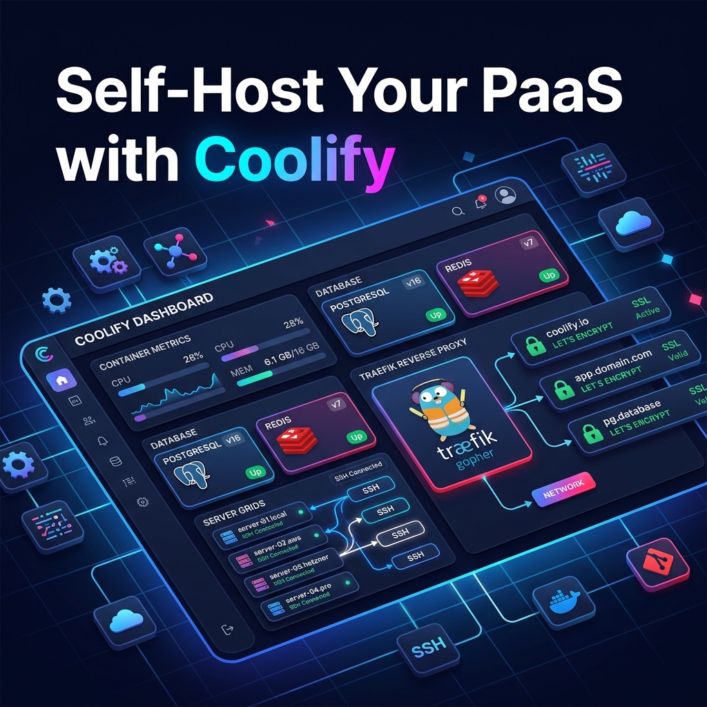 Coolify Self-Hosted PaaS Dashboard Banner