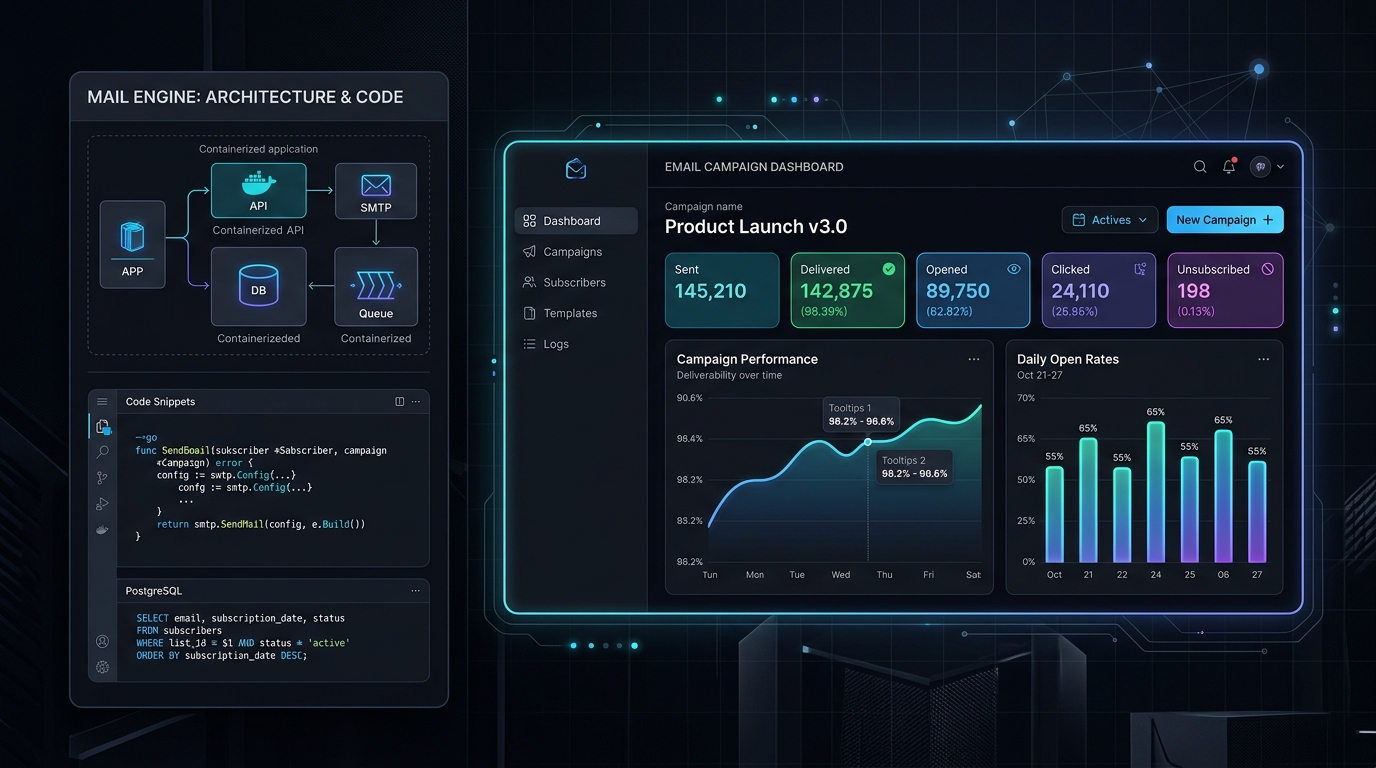 Listmonk Self-Hosted Email Engine Dashboard and Architecture