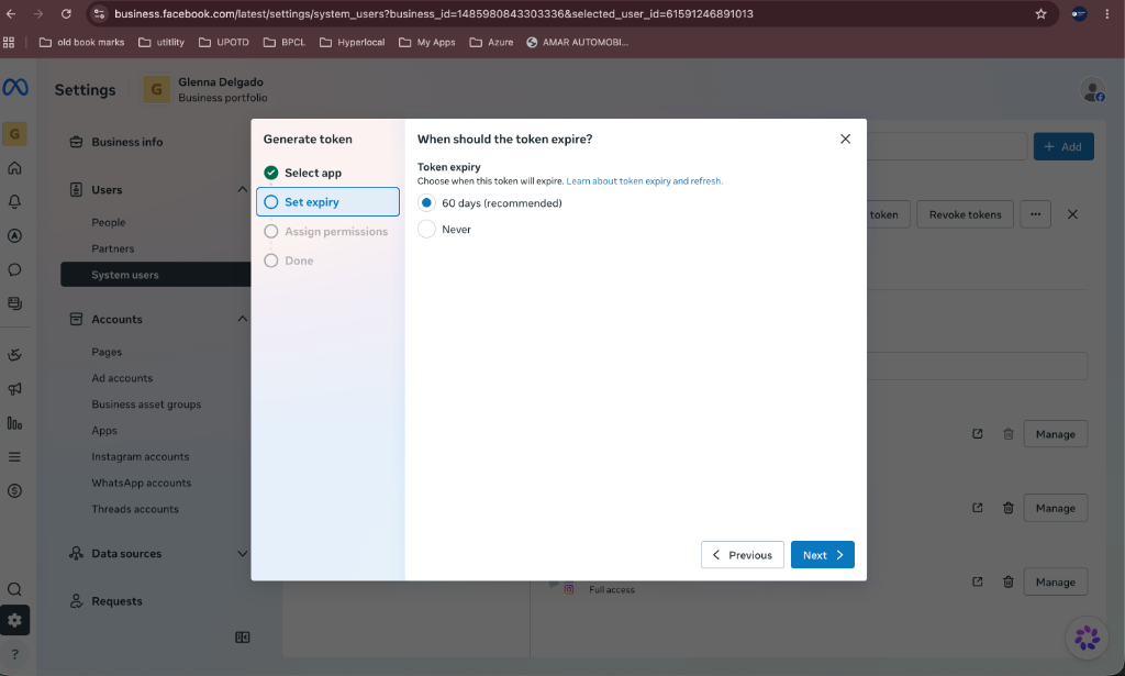 Generate Permanent Meta Access Token