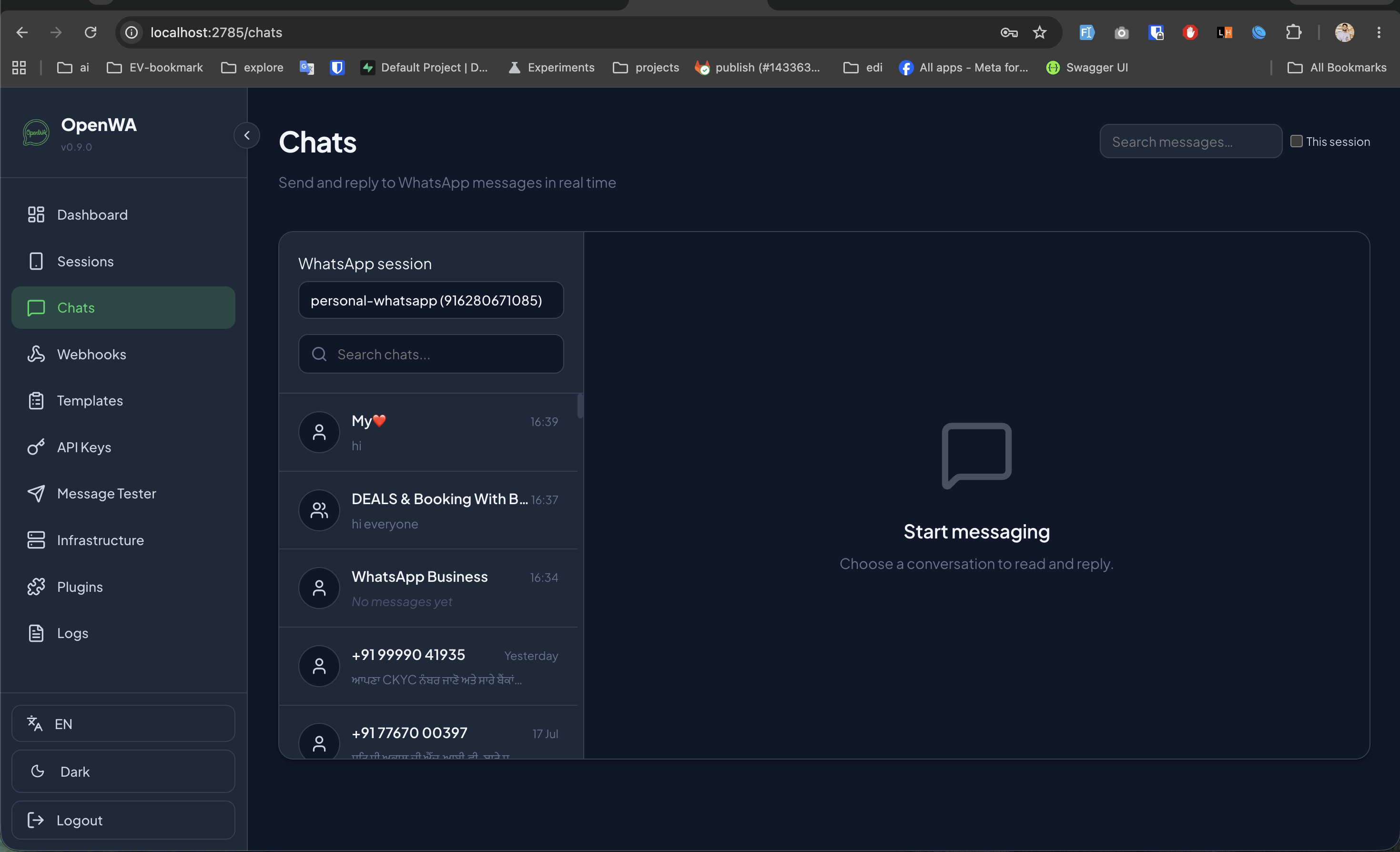 OpenWA Self-Hosted WhatsApp API Gateway