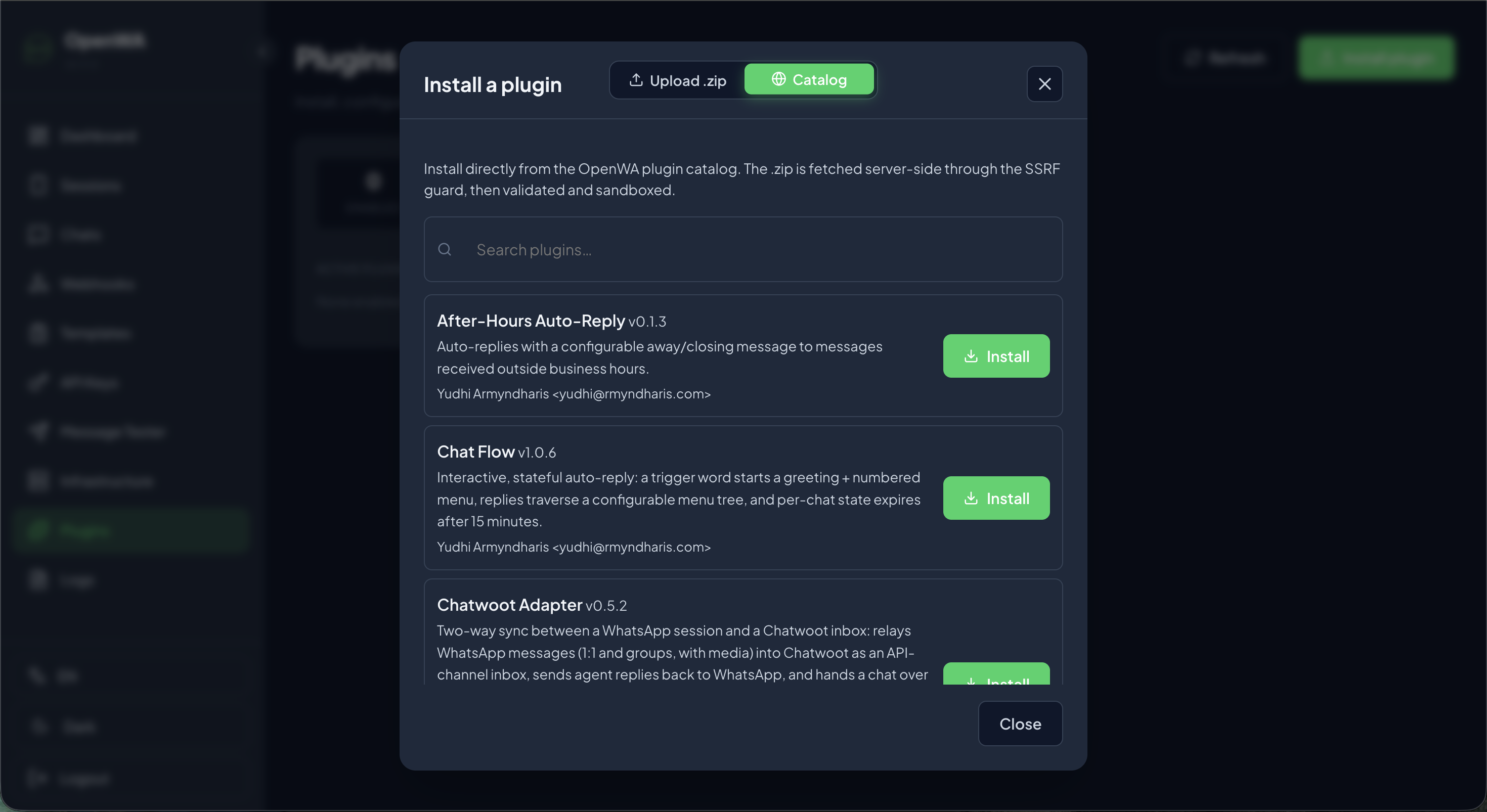 OpenWA Plugins Catalog